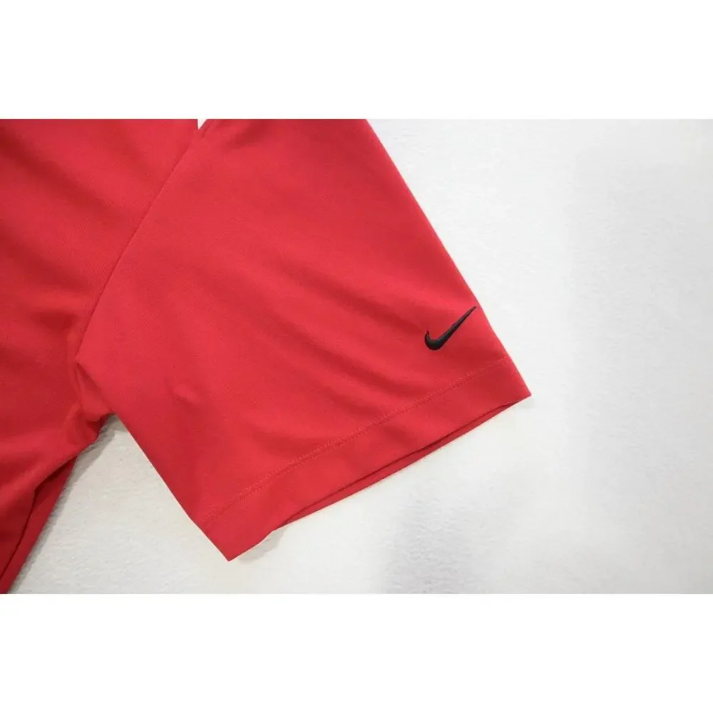 Nike Golf Polo Dri‎ Fit Performance Red Athletic Golf Shirt Mens Size XL